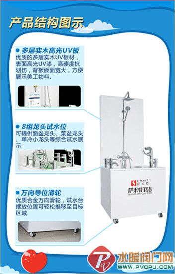 2014萨米特卫浴新品龙头花洒试水台推介